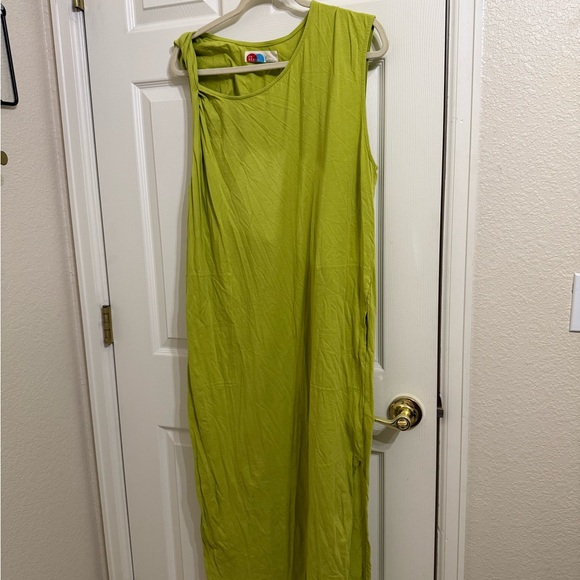 Free People Beach FP Sleeveless Lime Green Maxi Tank Dress - Picture 5 of 8